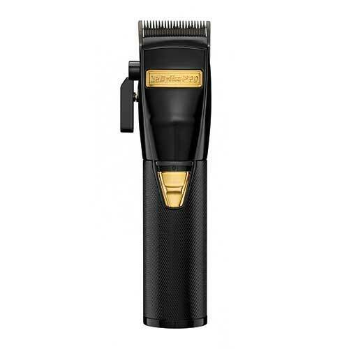 BabylissPro Cordless Adjustable Blade Clipper Black & Gold FX870BN + 8pc Guides