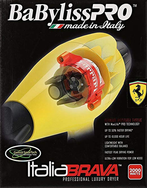 BabylissPro Italia Brava Luxury Salon Hair Dryer 2000W Ferrari Design Engine