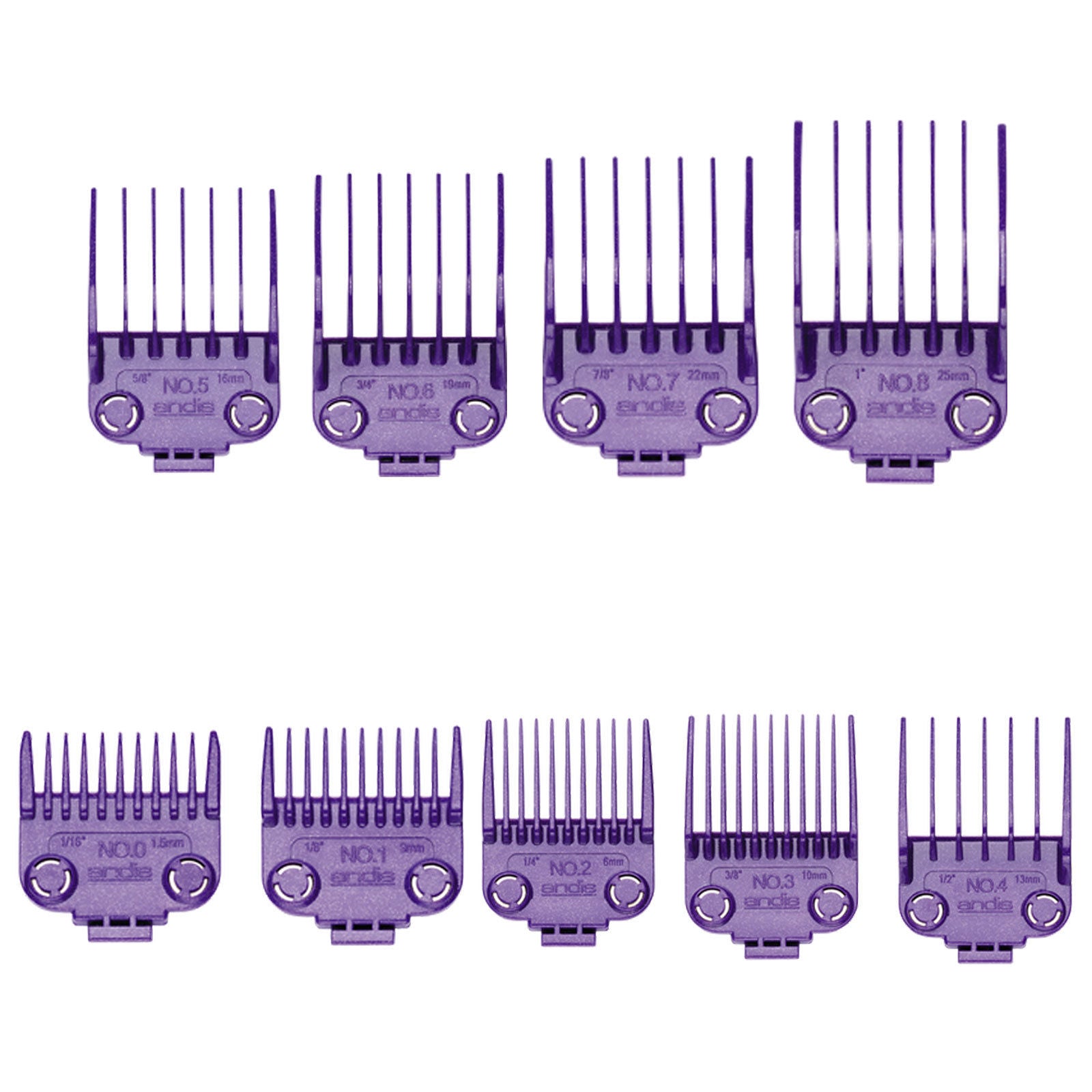 Andis Nano Double Magnetic Guards Combs Guides 9 Set for Fade Master Clipper