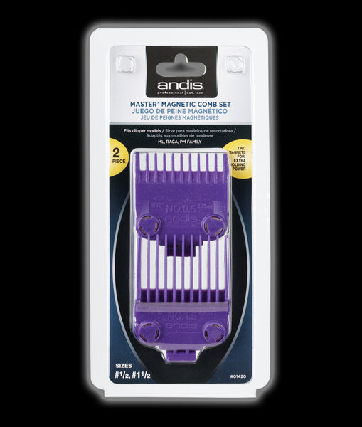 Andis #01420 Double Magnetic Nano Combs #1/2 & 1 1/2 Barber Clipper Guard 2 PACK