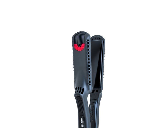 CROC Premium Infrared 1.5 inch Flat Iron Featuring Infrared Technology, Black Titanium Floating Plates, Ceramic Heaters, Ventilation, Digital Settings, and Ergonomic Slipless Comfort Design