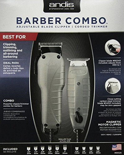 Andis 66325 Barber Combo Powerful Clipper & Trimmer Electric Razor