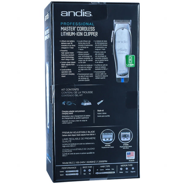 Andis MLC Cord/Cordless MASTER Li Clipper #12470 110-240 Volts