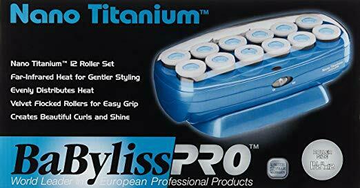 BabylissPro Nano Titanium 12 Jumbo Rollers Hairsetter BABNTCHV15 Hair Setter