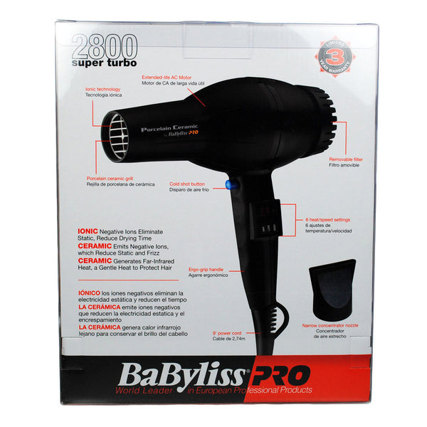 BabylissPro Porcelain Ceramic Superturbo Dryer 2800