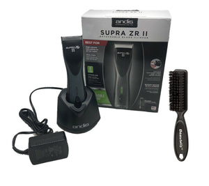 Andis Supra ZR II Cordless Ion Clipper DBLC-2 (79005) - Bundled with BeauWis Blade Brush