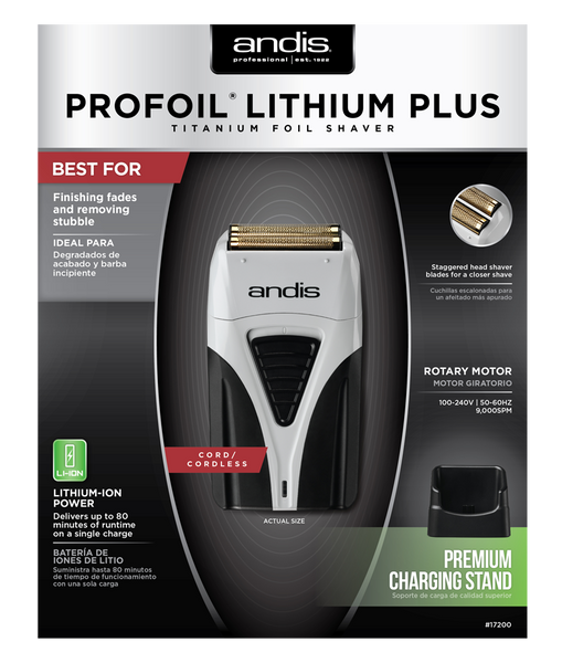 Andis 17200 Cordless Profoil Lithium Plus Titanium Foil Shaver