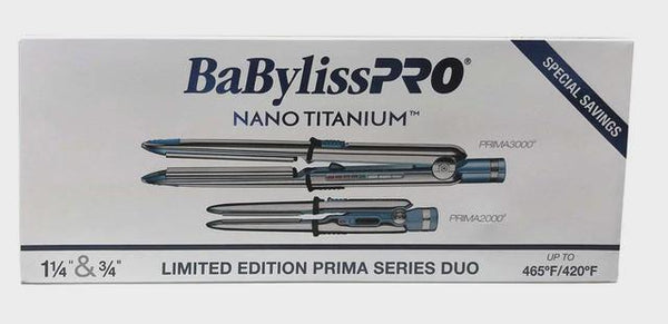 BabylissPro Nano Titanium Prima Flat Iron Duo 3000 1 1/4" + 2000 3/4" *PROMO*