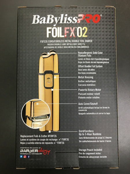 BabylissPro GOLD FOILFX02 Cordless Metal Double Foil