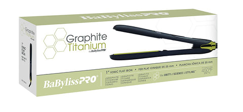 BabylissPro Graphite Titanium Ionic 1" Flat Iron BGT182NUC