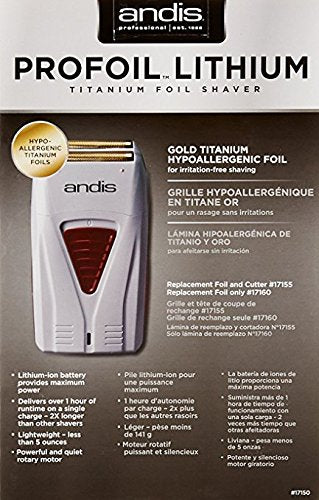 Andis 17150 Cordless Men's Hypoallergenic Titanium Foil Shaver