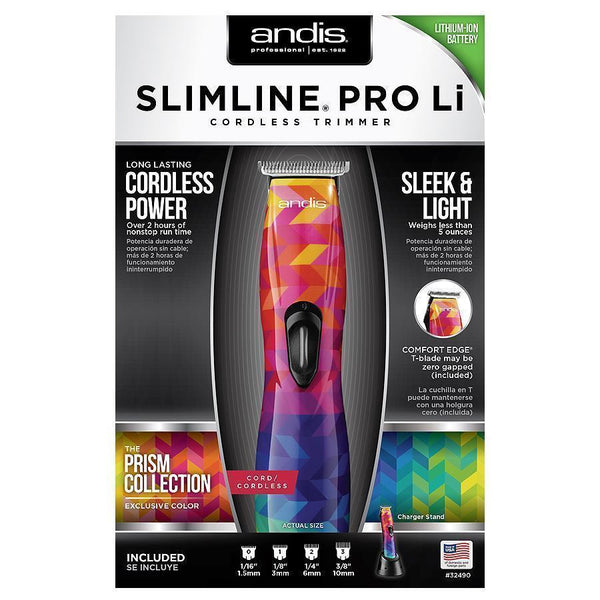 Andis SlimLine Pro D-8 Li Cordless T-Blade Trimmer Prism Collection