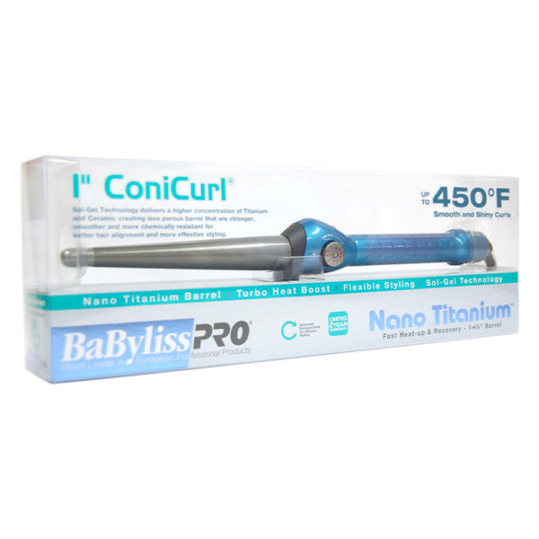 BabylissPro BABNT100TBN BabylissPro Nano Titanium 1/2 to 1 ConiCurl Iron