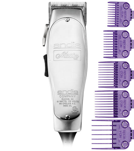 Andis Master ML Clipper #1557 +5 pack Andis Nano DOUBLE Magnetic Comb Set #01410